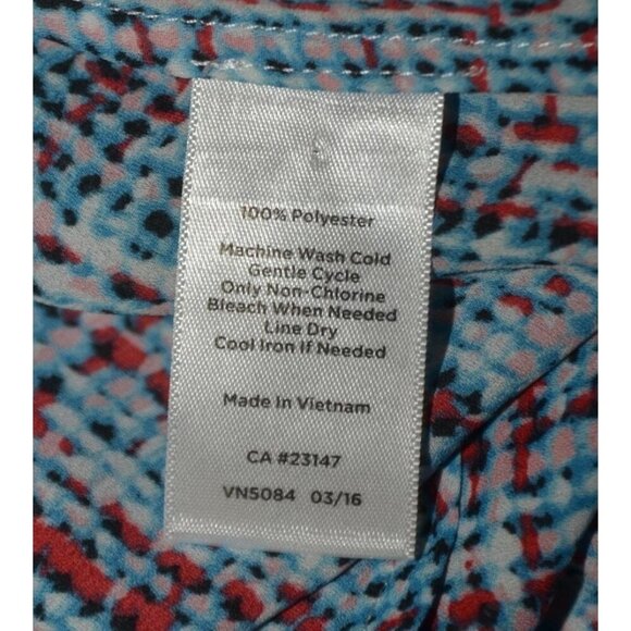 Talbots Mod Plaid Tweed Print Multicolor Blouse Top Ladies L Career Casual - Picture 10 of 11